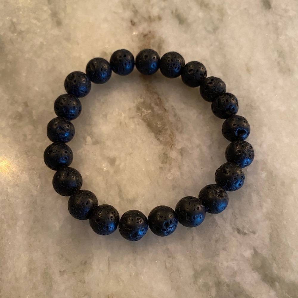 Handmade Black Lava Bead Essential Oil Bracelet (2 available)